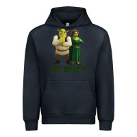 Navy Shrek Fiona & Shrek Get Ogre It Text Poster Urban Hoodie - InspiraDesign