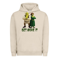 Pigment French Oak Shrek Fiona & Shrek Get Ogre It Text Poster Urban Hoodie - InspiraDesign
