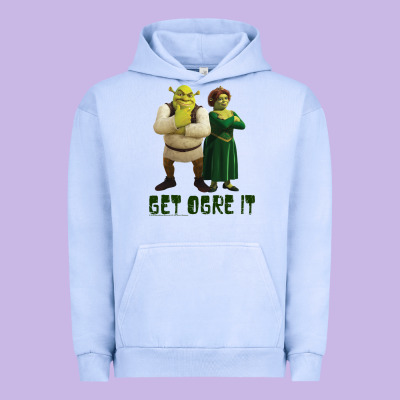 Shrek Fiona & Shrek Get Ogre It Text Poster Urban Hoodie Designed By Inspiradesign