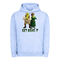 Pigment Grape Ice Shrek Fiona & Shrek Get Ogre It Text Poster Urban Hoodie - InspiraDesign