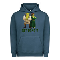 Pigment Midnight Navy Shrek Fiona & Shrek Get Ogre It Text Poster Urban Hoodie - InspiraDesign