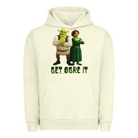 Pigment Pistachio Shrek Fiona & Shrek Get Ogre It Text Poster Urban Hoodie - InspiraDesign