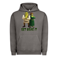 Pigment Tornado Shrek Fiona & Shrek Get Ogre It Text Poster Urban Hoodie - InspiraDesign
