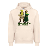 Sandshell Shrek Fiona & Shrek Get Ogre It Text Poster Urban Hoodie - InspiraDesign