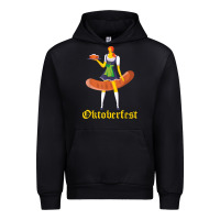 Black barmaid oktoberfest funny german woman dirndl bratwurst t shirt Urban Hoodie - InspiraDesign