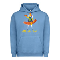 Pigment Pebble Blue barmaid oktoberfest funny german woman dirndl bratwurst t shirt Urban Hoodie - InspiraDesign