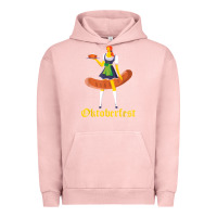 Pigment Salmon barmaid oktoberfest funny german woman dirndl bratwurst t shirt Urban Hoodie - InspiraDesign