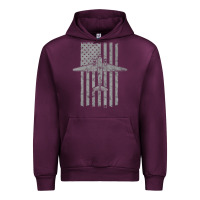Mauve Wine C-47 Skytrain Wwii Transport Airplane Vintage Flag Urban Hoodie - InspiraDesign
