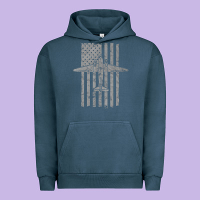 C-47 Skytrain Wwii Transport Airplane Vintage Flag Urban Hoodie Designed By Inspiradesign