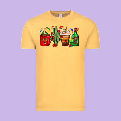 Mexico Coffee Cups With Cactus And Tequila Bottle Vintage Tee Designed By Fadigitalartstudio
