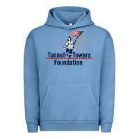 Pigment Pebble Blue Tunnel To Towers F-oundation American Flag USA Flag Urban Hoodie - InspiraDesign