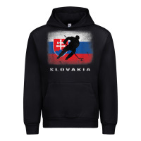 Black Slovakia Ice Hockey Slovak Flag Urban Hoodie - InspiraDesign