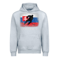 Heather Grey Slovakia Ice Hockey Slovak Flag Urban Hoodie - InspiraDesign