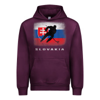 Mauve Wine Slovakia Ice Hockey Slovak Flag Urban Hoodie - InspiraDesign
