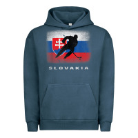 Pigment Midnight Navy Slovakia Ice Hockey Slovak Flag Urban Hoodie - InspiraDesign