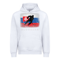 White Slovakia Ice Hockey Slovak Flag Urban Hoodie - InspiraDesign