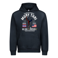 Navy thailand american flag muay thai boxing train hard repeat t shirt Urban Hoodie - InspiraDesign