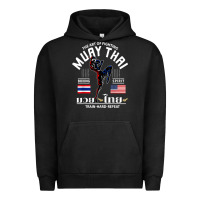 Pigment Black thailand american flag muay thai boxing train hard repeat t shirt Urban Hoodie - InspiraDesign