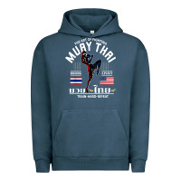 Pigment Midnight Navy thailand american flag muay thai boxing train hard repeat t shirt Urban Hoodie - InspiraDesign