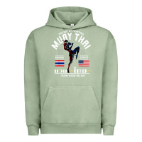 Pigment Oil Green thailand american flag muay thai boxing train hard repeat t shirt Urban Hoodie - InspiraDesign