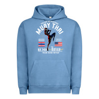 Pigment Pebble Blue thailand american flag muay thai boxing train hard repeat t shirt Urban Hoodie - InspiraDesign
