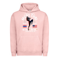 Pigment Salmon thailand american flag muay thai boxing train hard repeat t shirt Urban Hoodie - InspiraDesign