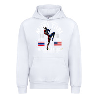 White thailand american flag muay thai boxing train hard repeat t shirt Urban Hoodie - InspiraDesign