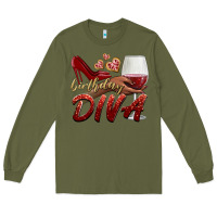 Army Green birthday diva Long Sleeve Tee - BundleAndBundleShop