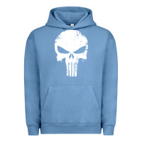 Pigment Pebble Blue the punisher skull Urban Hoodie - InspiraDesign