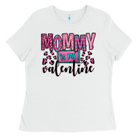 White mommy is my valentine Ladies Tee - OliviaCreatesArt