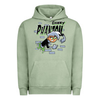 Pigment Oil Green Danny Phantom Coming Through Brick Wall Urban Hoodie - InspiraDesign