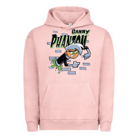 Pigment Salmon Danny Phantom Coming Through Brick Wall Urban Hoodie - InspiraDesign