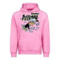 Fuchsia Pink Danny Phantom Coming Through Brick Wall Urban Hoodie - InspiraDesign