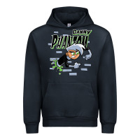 Navy Danny Phantom Coming Through Brick Wall Urban Hoodie - InspiraDesign