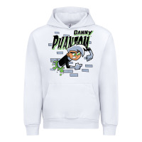 White Danny Phantom Coming Through Brick Wall Urban Hoodie - InspiraDesign