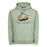 Pigment Oil Green ARMY CH-47 CHINOOK HELICOPTER Urban Hoodie - InspiraDesign