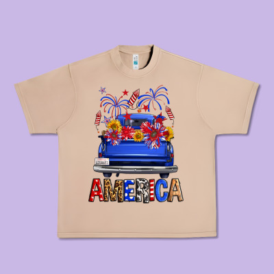 Western Fourth Of July America Truck Urban Heavy Tee Designed By Fadigitalartstudio
