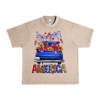 French Oak Western Fourth Of July America Truck Urban Heavy Tee - FaDigitalArtStudio
