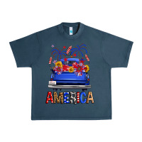 Midnight Navy Western Fourth Of July America Truck Urban Heavy Tee - FaDigitalArtStudio