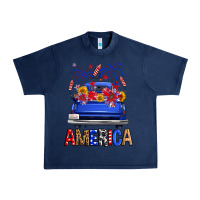 Navy Western Fourth Of July America Truck Urban Heavy Tee - FaDigitalArtStudio