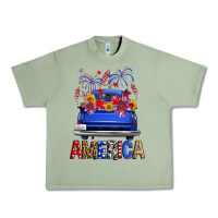 Oil Green Western Fourth Of July America Truck Urban Heavy Tee - FaDigitalArtStudio