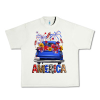 Pistachio Western Fourth Of July America Truck Urban Heavy Tee - FaDigitalArtStudio