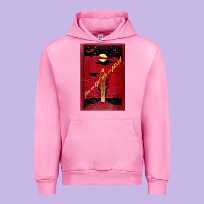 From The Earth To The Moon Jules Verne Book Cover Design Urban Hoodie Designed By Artchic