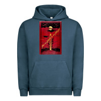 Pigment Midnight Navy From The Earth To The Moon Jules Verne Book Cover Design Urban Hoodie - ArtChic