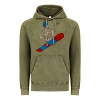 Vintage Olive skeleton snowboard Vintage Hoodie - FaDigitalArtStudio