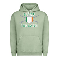 Pigment Oil Green ireland surfing hoodie  irish flag surfboards design Urban Hoodie - ArtChic