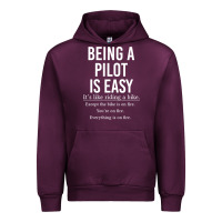 Mauve Wine Funny Pilot Gift Being A Pilot Is Easy Urban Hoodie - ArtChic