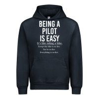Navy Funny Pilot Gift Being A Pilot Is Easy Urban Hoodie - ArtChic