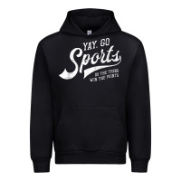 Black Yay Go Sports Vintage Funny Sports Urban Hoodie - ArtChic