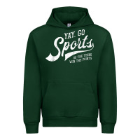 Forest Green Yay Go Sports Vintage Funny Sports Urban Hoodie - ArtChic